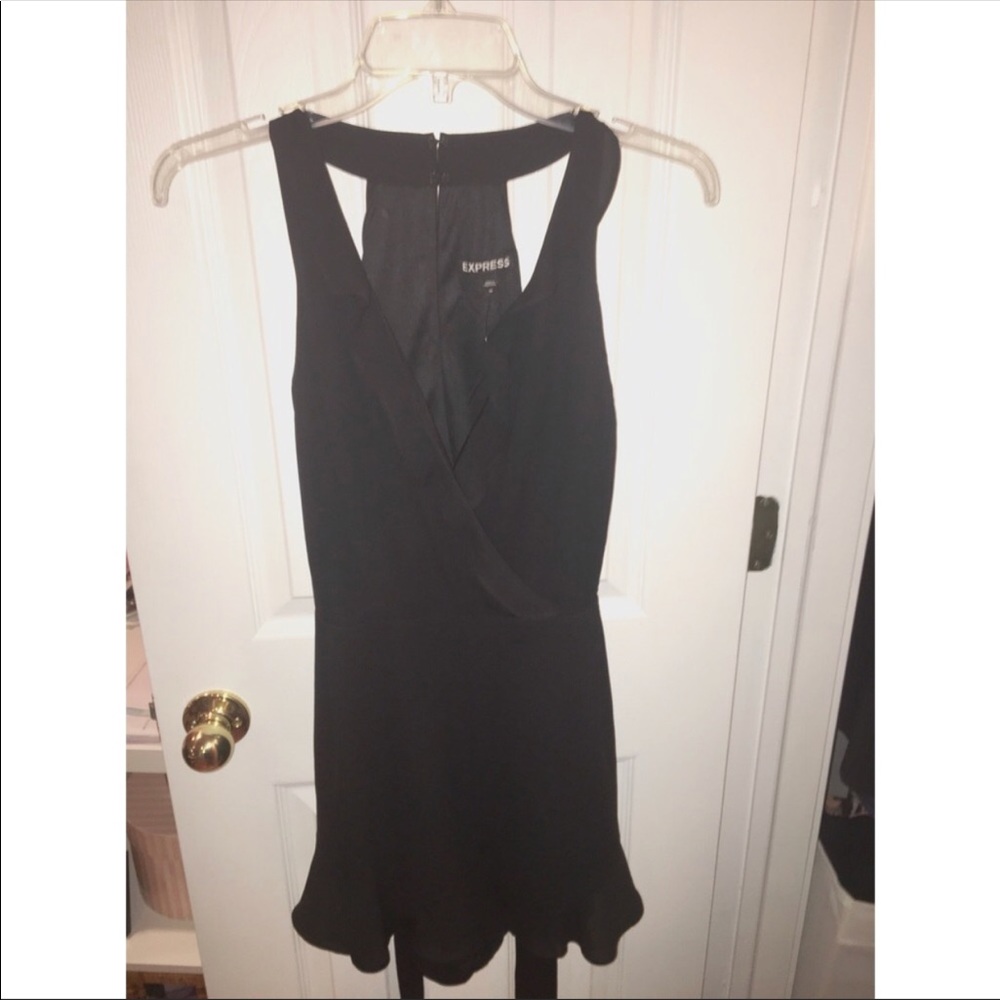 Black Express Ruffle Romper